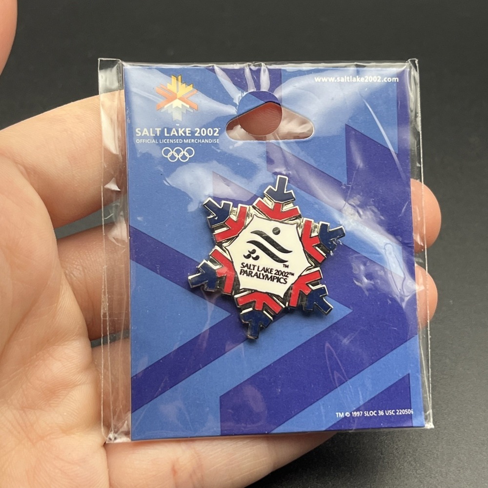 2002 Salt Lake City Olympics Paralympics Snowflake Lapel Hat Pin‎